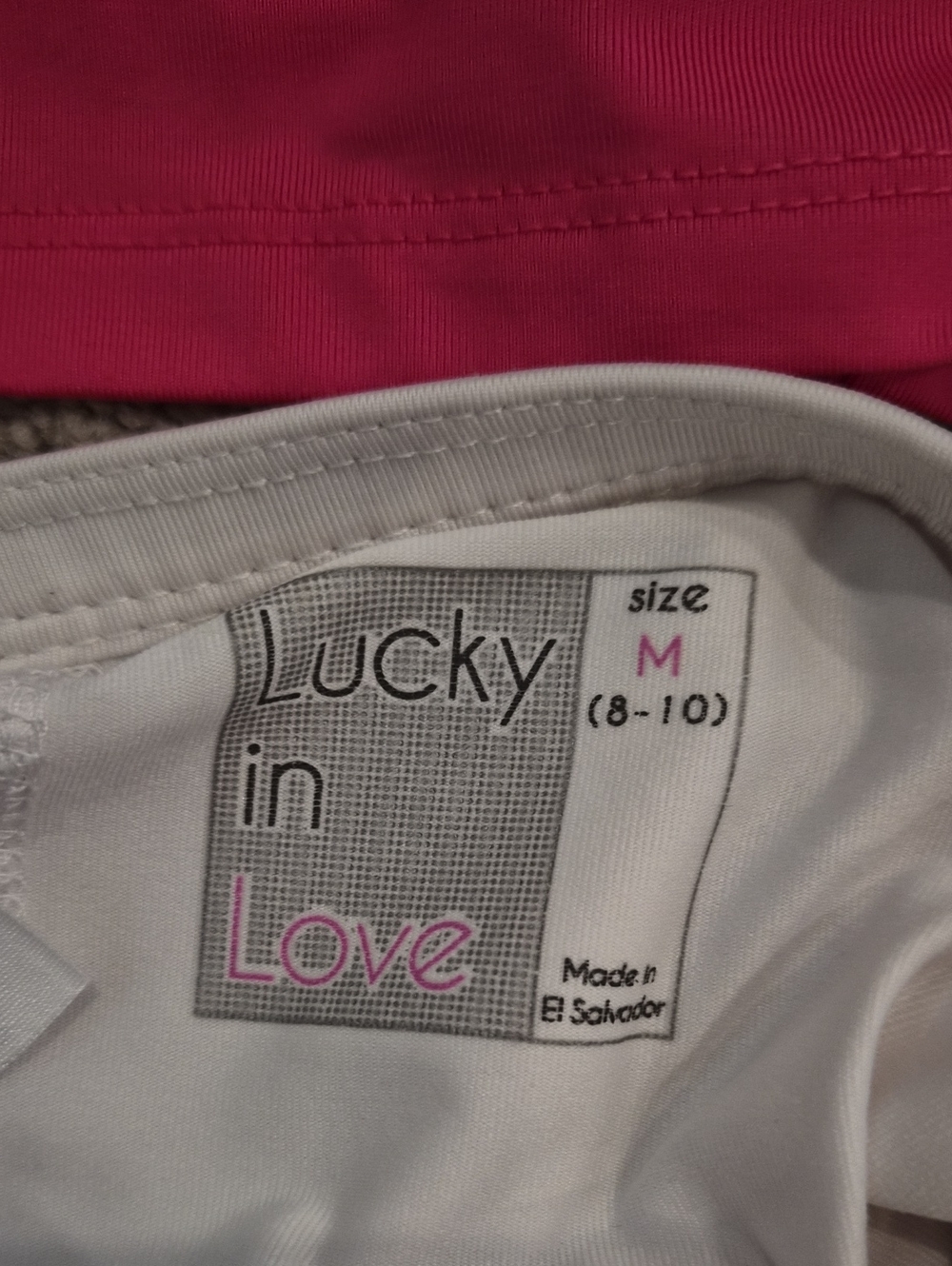 2 Piece - Lucky In Love - Hot Pink Lace-Trim Tennis Skirt with Tennis Tank -S/M - Picture 5 of 5
